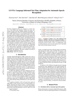 LI-TTA: Language Informed Test-Time Adaptation for Automatic Speech
  Recognition