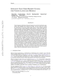 Efficient Test-Time Prompt Tuning for Vision-Language Models
