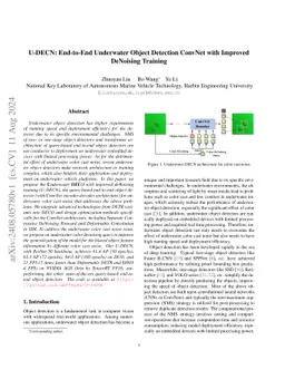 U-DECN: End-to-End Underwater Object Detection ConvNet with Improved DeNoising Training