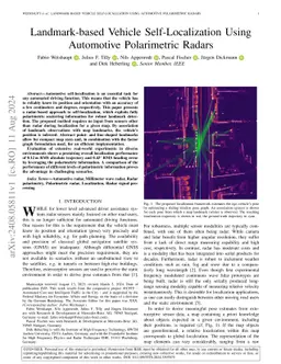 Landmark-based Vehicle Self-Localization Using Automotive Polarimetric
  Radars
