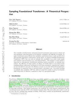 Sampling Foundational Transformer: A Theoretical Perspective