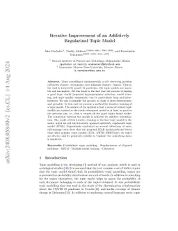 Iterative Improvement of an Additively Regularized Topic Model