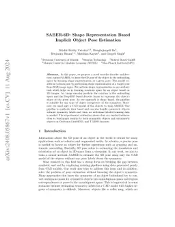 SABER-6D: Shape Representation Based Implicit Object Pose Estimation