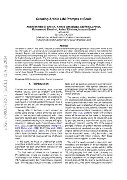 Creating Arabic LLM Prompts at Scale