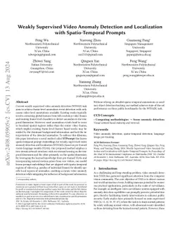 Weakly Supervised Video Anomaly Detection and Localization with
  Spatio-Temporal Prompts