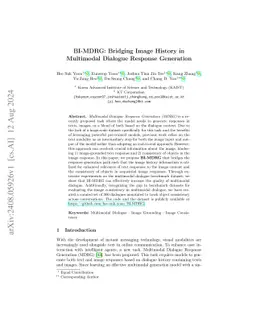 BI-MDRG: Bridging Image History in Multimodal Dialogue Response
  Generation