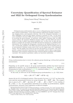Uncertainty Quantification of Spectral Estimator and MLE for Orthogonal
  Group Synchronization