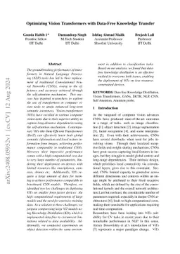 Optimizing Vision Transformers with Data-Free Knowledge Transfer