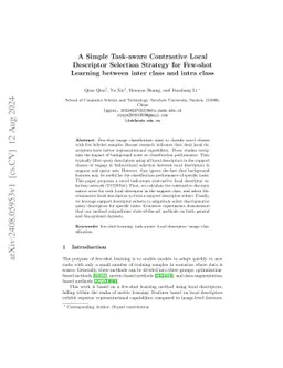 A Simple Task-aware Contrastive Local Descriptor Selection Strategy for
  Few-shot Learning between inter class and intra class