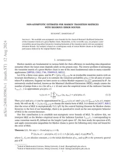 Non-asymptotic Estimates for Markov Transition Matrices with Rigorous
  Error Bounds