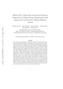 Diffuse-UDA: Addressing Unsupervised Domain Adaptation in Medical Image
  Segmentation with Appearance and Structure Aligned Diffusion Models