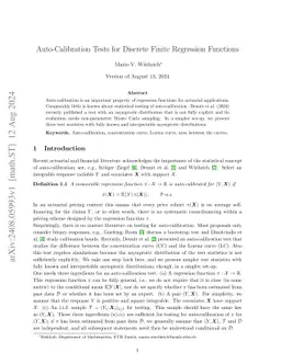Auto-Calibration Tests for Discrete Finite Regression Functions