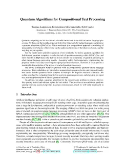 Quantum Algorithms for Compositional Text Processing