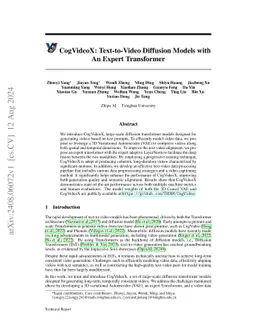 CogVideoX: Text-to-Video Diffusion Models with An Expert Transformer