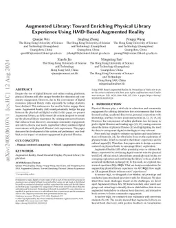 Augmented Library: Toward Enriching Physical Library Experience Using
  HMD-Based Augmented Reality