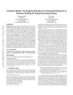 Contexts Matter: An Empirical Study on Contextual Influence in Fairness
  Testing for Deep Learning Systems