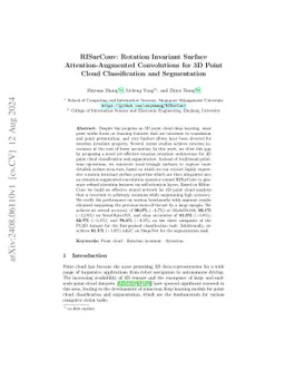 RISurConv: Rotation Invariant Surface Attention-Augmented Convolutions
  for 3D Point Cloud Classification and Segmentation