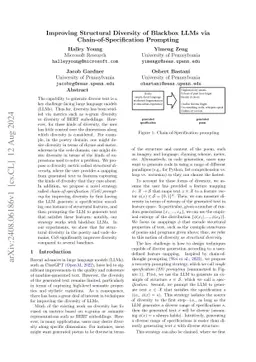 Improving Structural Diversity of Blackbox LLMs via
  Chain-of-Specification Prompting