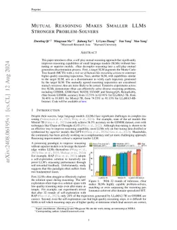 Mutual Reasoning Makes Smaller LLMs Stronger Problem-Solvers