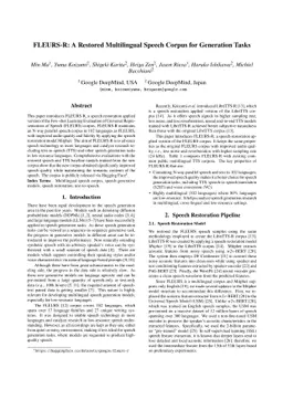 FLEURS-R: A Restored Multilingual Speech Corpus for Generation Tasks