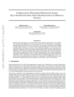 Correlation Weighted Prototype-based Self-Supervised One-Shot
  Segmentation of Medical Images