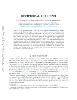 Reciprocal Learning