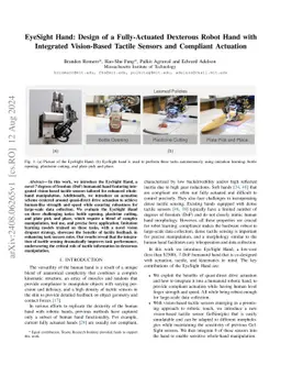 EyeSight Hand: Design of a Fully-Actuated Dexterous Robot Hand with
  Integrated Vision-Based Tactile Sensors and Compliant Actuation
