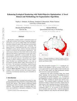 Enhancing Ecological Monitoring with Multi-Objective Optimization: A
  Novel Dataset and Methodology for Segmentation Algorithms