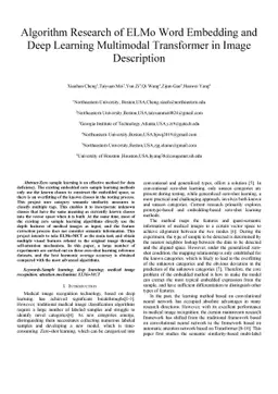 Algorithm Research of ELMo Word Embedding and Deep Learning Multimodal
  Transformer in Image Description
