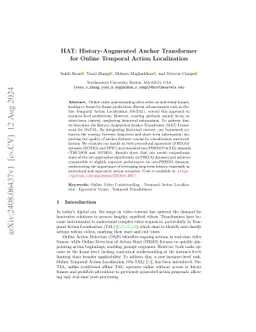 HAT: History-Augmented Anchor Transformer for Online Temporal Action
  Localization