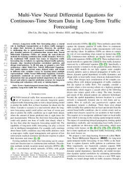 Multi-View Neural Differential Equations for Continuous-Time Stream Data
  in Long-Term Traffic Forecasting