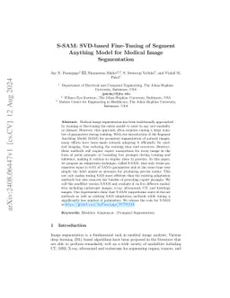 S-SAM: SVD-based Fine-Tuning of Segment Anything Model for Medical Image
  Segmentation