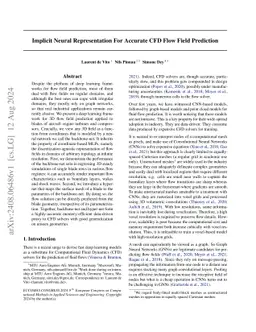 Implicit Neural Representation For Accurate CFD Flow Field Prediction