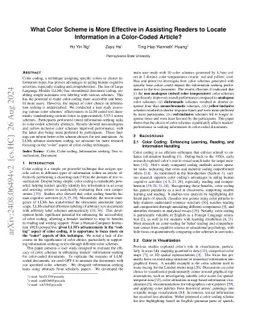 What Color Scheme is More Effective in Assisting Readers to Locate
  Information in a Color-Coded Article?