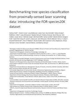 Benchmarking tree species classification from proximally-sensed laser
  scanning data: introducing the FOR-species20K dataset
