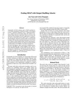Fooling SHAP with Output Shuffling Attacks