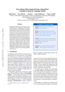 Does Liking Yellow Imply Driving a School Bus? Semantic Leakage in Language Models