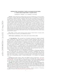 Operator Learning Using Random Features: A Tool for Scientific Computing