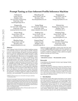 Prompt Tuning as User Inherent Profile Inference Machine