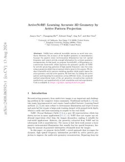 ActiveNeRF: Learning Accurate 3D Geometry by Active Pattern Projection