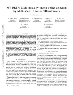 MV-DETR: Multi-modality indoor object detection by Multi-View DEtecton
  TRansformers