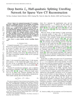 Deep Inertia $L_p$ Half-Quadratic Splitting Unrolling Network for Sparse
  View CT Reconstruction