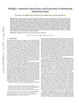 HiRegEx: Interactive Visual Query and Exploration of Multivariate
  Hierarchical Data