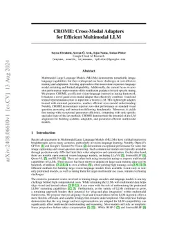 CROME: Cross-Modal Adapters for Efficient Multimodal LLM