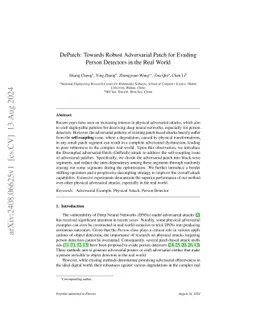 DePatch: Towards Robust Adversarial Patch for Evading Person Detectors
  in the Real World