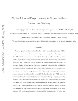 Physics Informed Deep Learning for Strain Gradient Continuum Plasticity