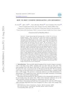 How to Best Combine Demosaicing and Denoising?