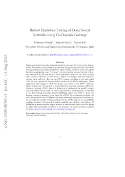 Robust Black-box Testing of Deep Neural Networks using Co-Domain
  Coverage