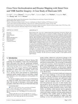 Cross-View Geolocalization and Disaster Mapping with Street-View and VHR
  Satellite Imagery: A Case Study of Hurricane IAN