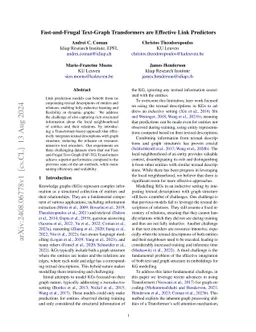 Fast-and-Frugal Text-Graph Transformers are Effective Link Predictors